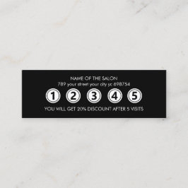 Cartão De Fidelidade Salão de Bela Elegante Negra Moderna