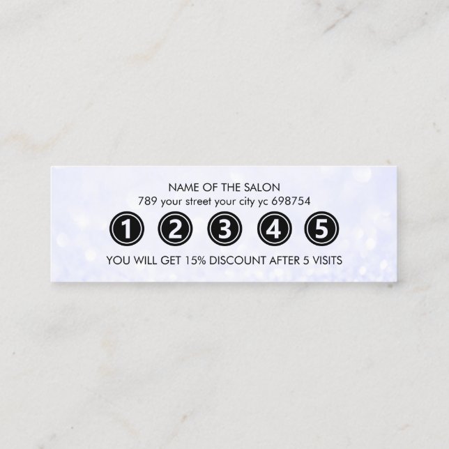 Cartão De Fidelidade Salão de Bela Marble Elegante Moderno (Verso)