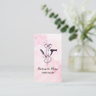 Cartão De Fidelidade Salão de Beleza Aquarela Rosa