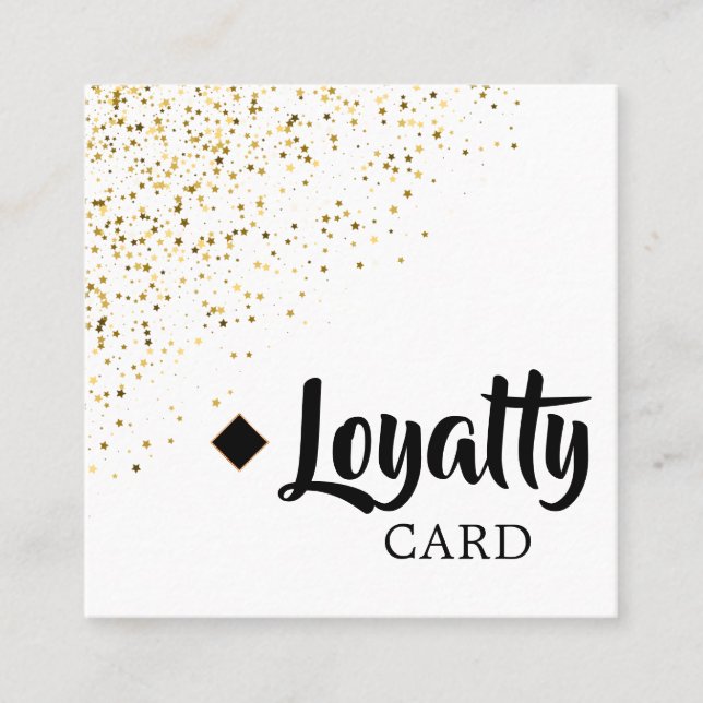 Cartão De Fidelidade Salão de beleza brilhante preto e Dourado (Frente)