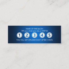 Cartão De Fidelidade Salão de Beleza Elegante Azul Moderno