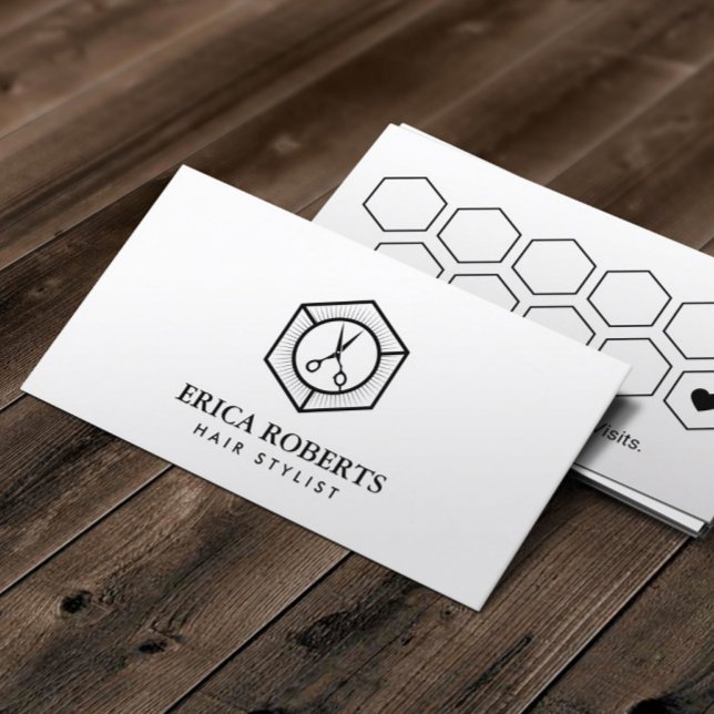 Cartão de fidelidade | Salão Hair Stylist Minimali (Criador carregado)