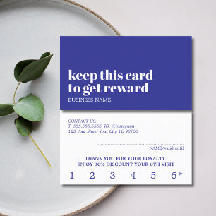 Cartão De Fidelidade Salão Negra Branca de Bela Azul Moderna