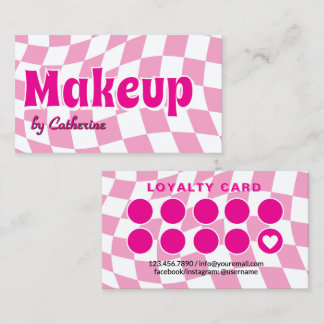 Cartão de fidelidade Salão Retro rosa