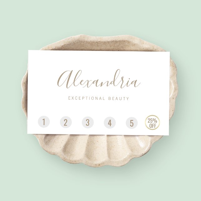 Cartão De Fidelidade Script Simples 6 Punch Customer Loyalties (Criador carregado)