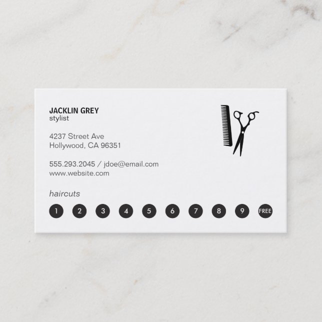 Cartão De Fidelidade Shears & Comb (cartão perfurado 10) (Frente)