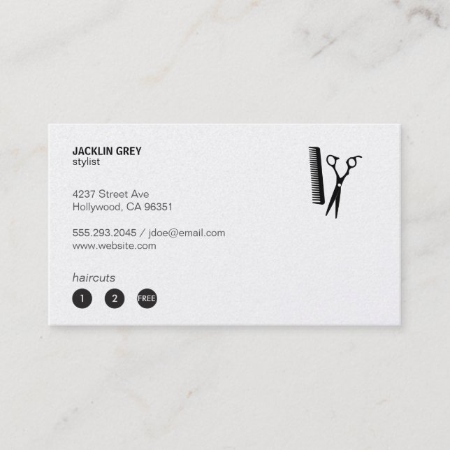 Cartão De Fidelidade Shears & Comb (cartão perfurado 3) (Frente)