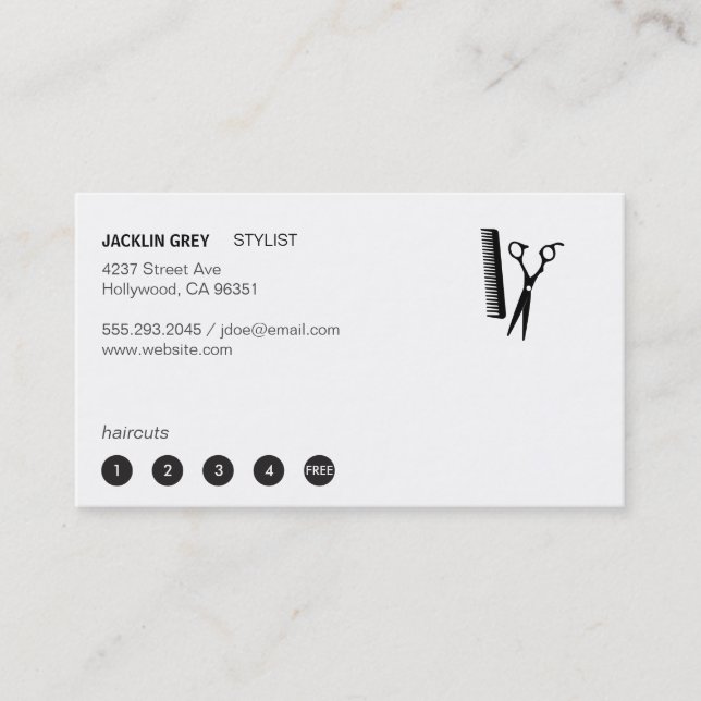 Cartão De Fidelidade Shears & Comb (cartão perfurado 5) (Frente)