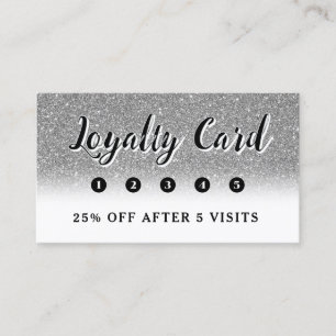Cartão de fidelidade Silver Faux Glitter