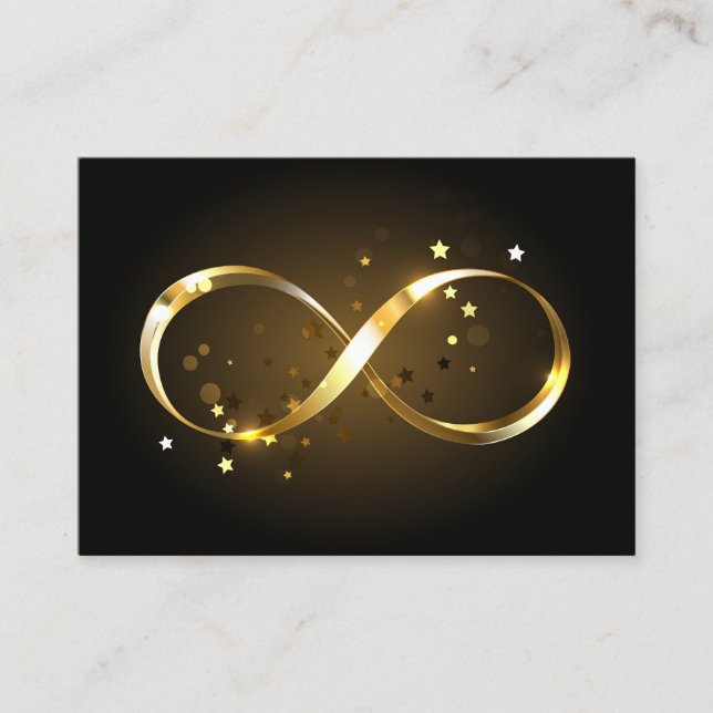 Cartão De Fidelidade Símbolo Infinity do ouro (Frente)