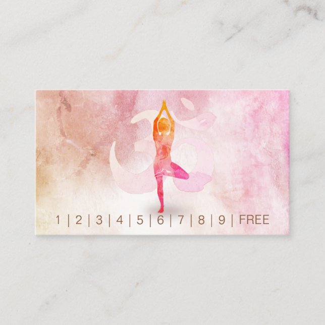 Cartão De Fidelidade Símbolo YOGA Instrutor Loyaltor Punch Yoga Pose Om (Frente)