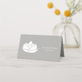 Cartão De Fidelidade Simple Grey and White Lotus Flower Business 