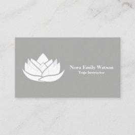 Cartão De Fidelidade Simple Grey and White Lotus Flower Business Flat