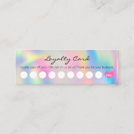 Cartão De Fidelidade Simples cliente Pastel Rainbow com Heart