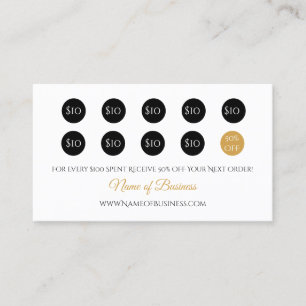 Cartão De Fidelidade Simples Lealdade Recompensa Preto Elegante e Doura