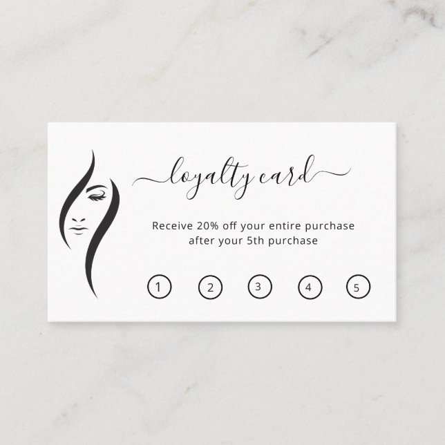 Cartão De Fidelidade Simples Salão Branco E Bela Negra (Frente)