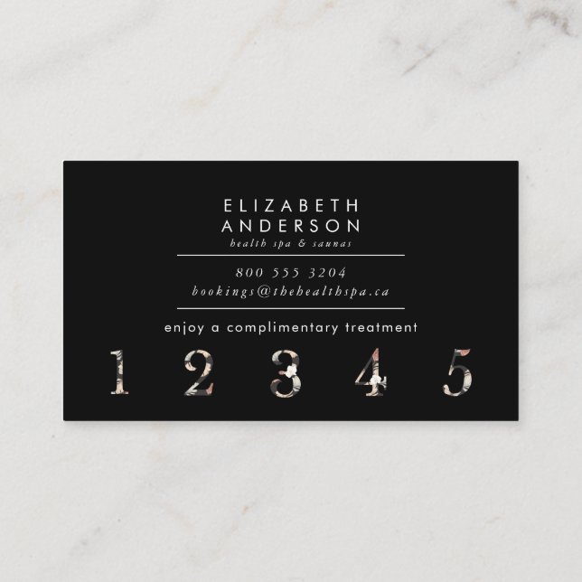 Cartão De Fidelidade Slate Marble de Grama de Grama Preta Premium (Verso)