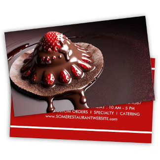 Cartão De Fidelidade sobremesa de morango com chocolate