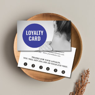 Cartão De Fidelidade Terapeuta de Massagem Azul Cinza Elegante Moderno
