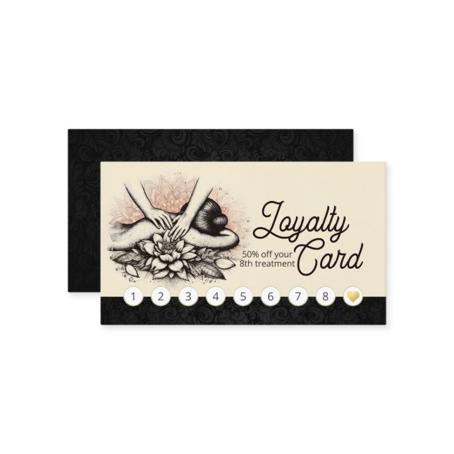 Cartão De Fidelidade Terapêutica de Massagem Terapia Mãos Energia Spa B (Frente/Verso In Situ)