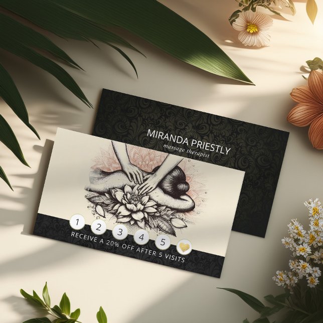 Cartão De Fidelidade Terapêutica de Massagem Terapia Mãos Energia Spa B (Criador carregado)