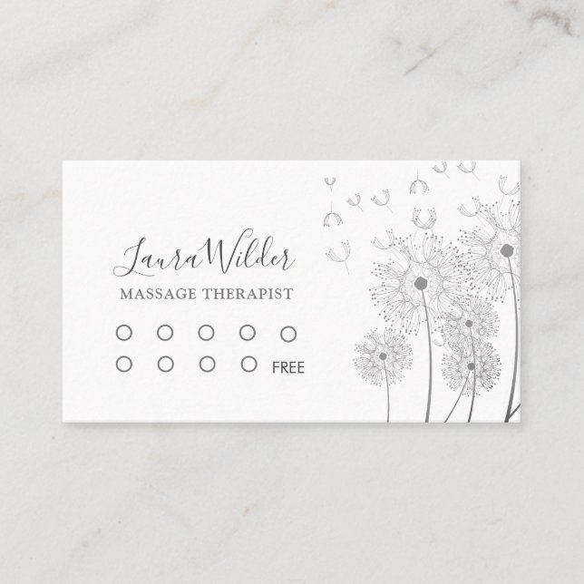 Cartão De Fidelidade Terapista de Massagem (Frente)