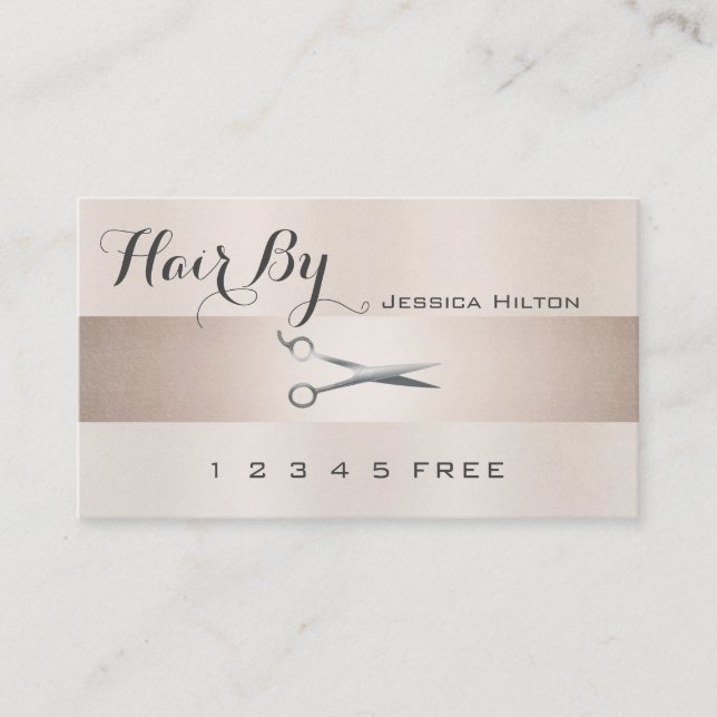 Cartão De Fidelidade tesoura brilhante elegante de cartão-fidelidade (Frente)