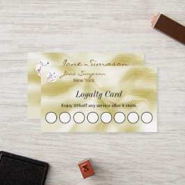 Cartão De Fidelidade Textura Dourada Perolada Elegante