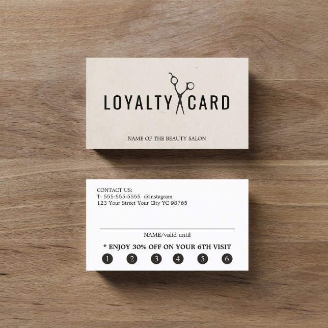 Cartão De Fidelidade Textura Elegante Molhada de Tesoura Negra Rosa-Ros (Criador carregado)