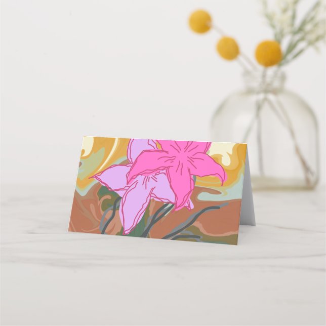 Cartão De Fidelidade This abstract flower art design blends soft floral (Frente)