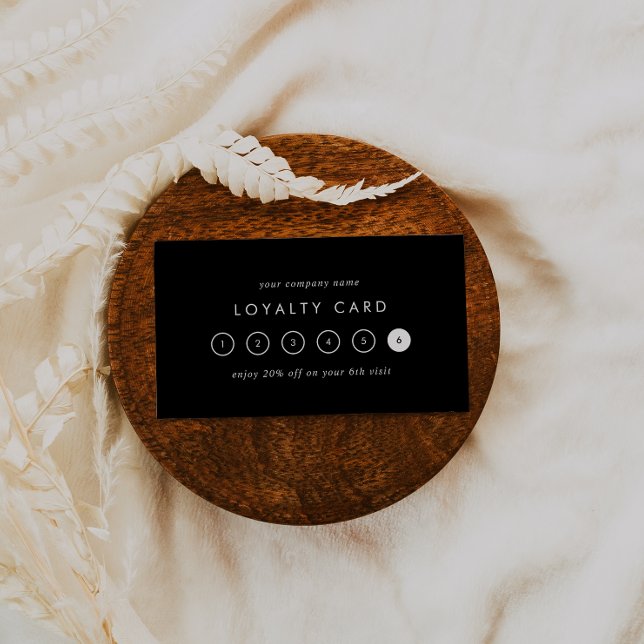 Cartão De Fidelidade Típica Chic Black - Recompensa Comercial 6 Punch (Criador carregado)