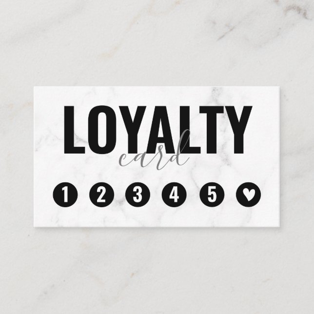 Cartão De Fidelidade Trendy Girly Marble Business Loyalty Card (Frente)