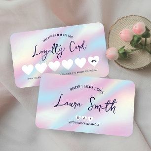 Cartão De Fidelidade Trendy Holographic Hairstylist Unhas Beauty Salon