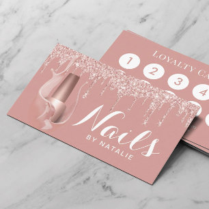 Cartão De Fidelidade Unidades Douradas do Manicurista de Nail Salon Mod