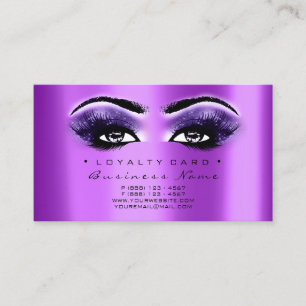 Cartão De Fidelidade Violeta roxa do chicote do salão de beleza do