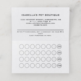 Cartão De Fidelidade White Dog Paw no serviço de aliciamento de animais