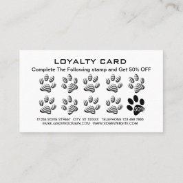 Cartão De Fidelidade White Dog Paw no serviço de aliciamento de animais