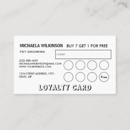 Cartão De Fidelidade White Dog Paw no serviço de aliciamento de animais