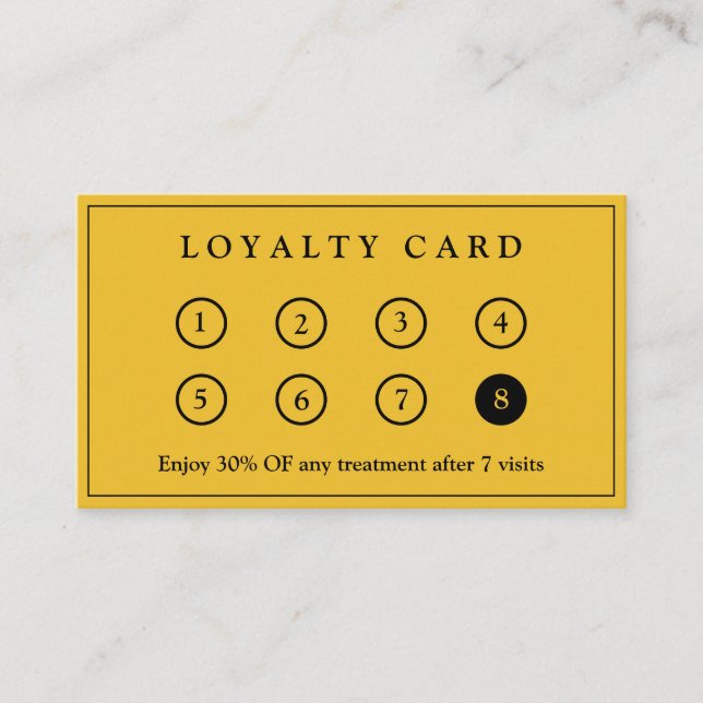 Cartão De Fidelidade Yellow Simple Elegant Modern Company Business Logo (Frente)