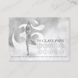 Cartão De Fidelidade YOGA 10 Classe Pass Appoint Meditation Pose Om