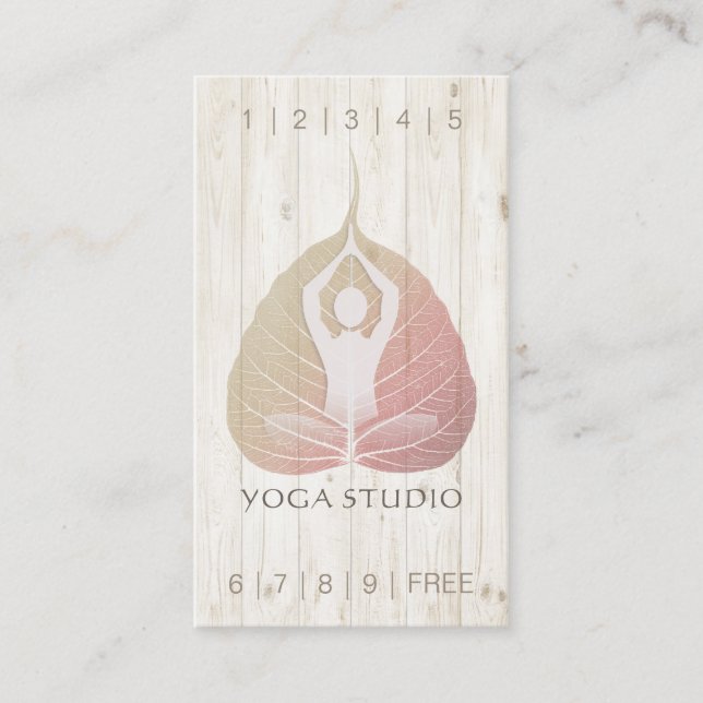 Cartão De Fidelidade YOGA Instrutor Studio Loyalty Punch Bodhi Leaf (Frente)