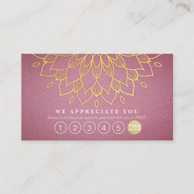Cartão De Fidelidade Yoga Loyalties 6 Dourado Mandala Purple Couather (Frente)