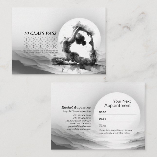 Cartão De Fidelidade Yoga Reiki - Passagem de Classe de Dose do Rei Pig (Frente/Verso)