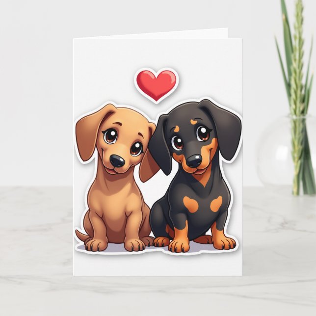Cartão de Filhotes de Dachshund Amam (Frente)