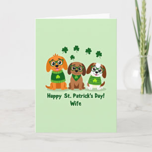 Cartão de Filhotes de St. Patrick em Ouro Falso