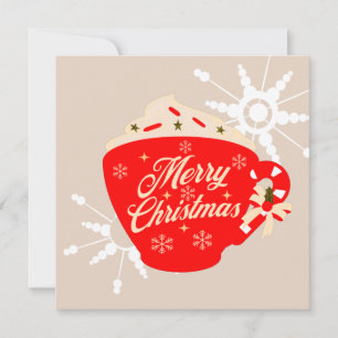 Cartão de Floco de Neve Marrom com Feliz Natal