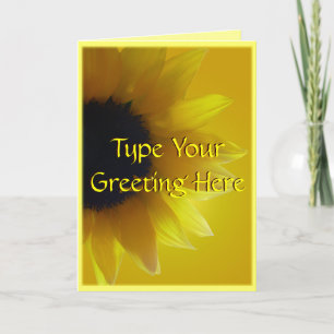 Cartão de Flor Amarelo de Girassol Personalizado