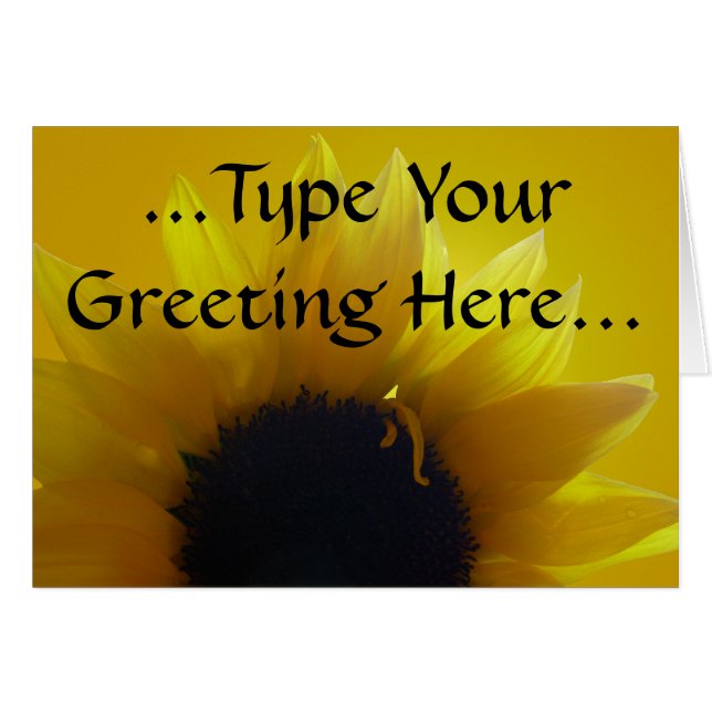 Cartão de Flor Amarelo Sunflower Personalizado (Frente horizontal)