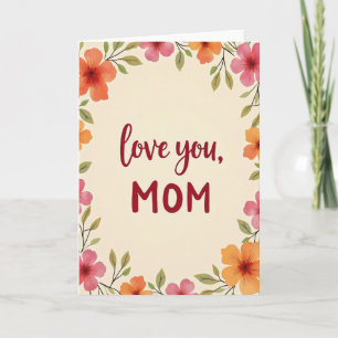 Cartão de Flor Amo Você Mamãe