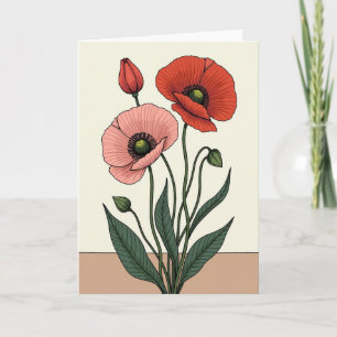 Cartão de Flor Botânica Listrada
